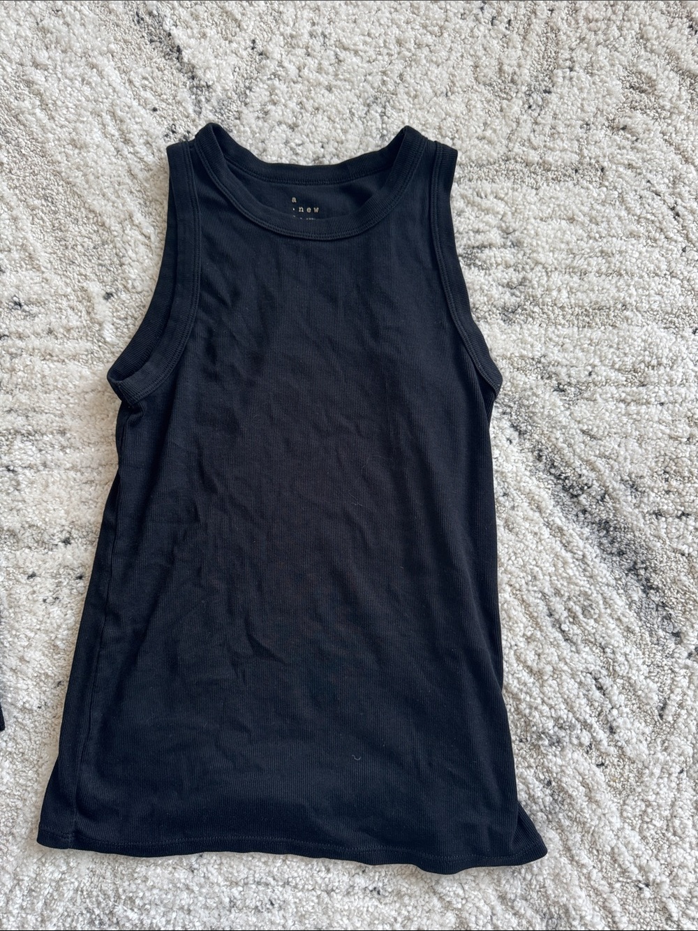 a new day Black Ribbed Tank Top